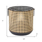 Set of Two Black And Brown Distressed Geometric Iron Tabletop Lantern Candle Holders