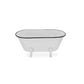 9" White White And Black Metal Hand Painted Decorative Tub