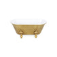 12" Gold And White Metal Hand Painted Decorative Tub