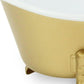 7" Gold And White Metal Hand Painted Decorative Tub