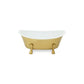 7" Gold And White Metal Hand Painted Decorative Tub