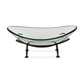 17" Clear And Black Glass And Metal Oval Decorative Bowl With Stand