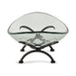 17" Clear And Black Glass And Metal Oval Decorative Bowl With Stand