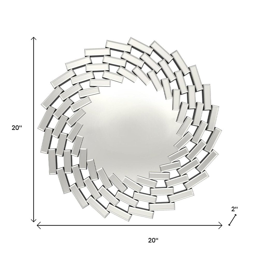 18" Silver Sunburst Frameless Accent Mirror