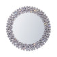 26" Silver Round Faux Crystal Bling Framed Accent Mirror