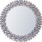 26" Silver Round Faux Crystal Bling Framed Accent Mirror