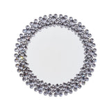 20" Silver Round Faux Crystal Bling Framed Accent Mirror