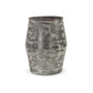Set of Two Gray Galvanized Metal Cylinder Floor Vases