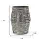 Set of Two Gray Galvanized Metal Cylinder Floor Vases