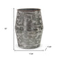 Set of Two Gray Cylinder Metal Floor Vase