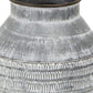 13" Gray Galvanized Metal Geometric Patterned Jug Vase