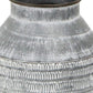 13" Gray Galvanized Metal Geometric Patterned Jug Vase