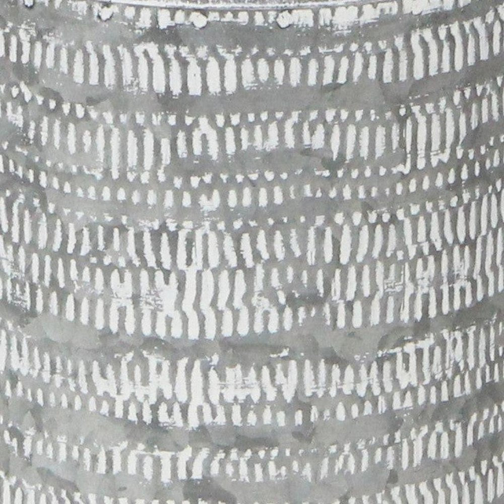 10" Gray Cylinder Metal Jug Vase