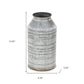 10" Gray Galvanized Metal Geometric Patterned Jug Vase