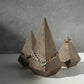 6" Natural Solid Wood Pyramid Decorative Sculpture