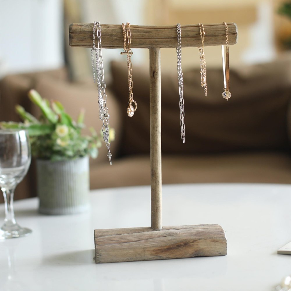 12" Brown Drift Wood Decorative Jewelry Holder