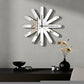 26" Silver Mirrored Glass Silent Analog Starburst Wall Clock