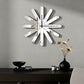 26" Silver Mirrored Glass Silent Analog Starburst Wall Clock
