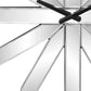 26" Silver Mirrored Glass Silent Analog Starburst Wall Clock