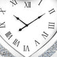 27" Silver Faux Crystal And Mirrored Glass Silent Analog Heart Wall Clock