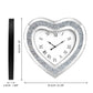 27" Silver Faux Crystal And Mirrored Glass Silent Analog Heart Wall Clock