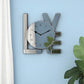 11" Silver Mirrored Glass Love Wall Clock