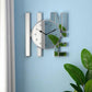 11" Silver Mirrored Glass Silent Analog Novelty Wall Clock