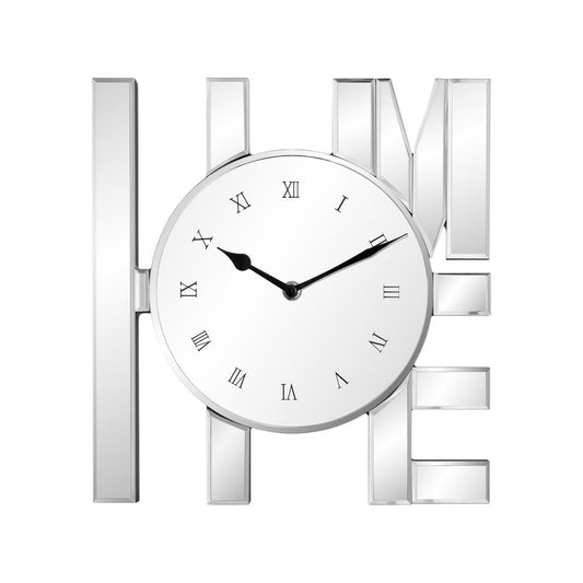 11" Silver Mirrored Glass Silent Analog Novelty Wall Clock