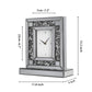 16" Silver And Black Faux Crystal And Mirrored Glass Table Clock