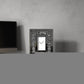 16" Silver And Black Faux Crystal And Mirrored Glass Table Clock