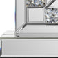 16" Silver And White Faux Crystal And Mirrored Glass Table Clock
