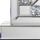 16" Silver And White Faux Crystal And Mirrored Glass Table Clock