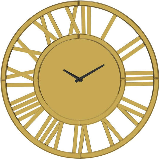 43" Gold Mirrored Acrylic Silent Analog Circle Wall Clock