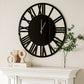 43" Black Mirrored Acrylic Silent Analog Circle Wall Clock
