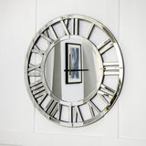 37" Silver Acrylic Silent Analog Round Wall Clock