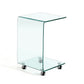 24" Clear Glass Square End Table With Shelf