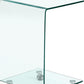 24" Clear Glass Square End Table With Shelf