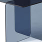 16" Smoky Black Glass Square Cross Legs End Table