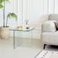 16" Clear Glass Square Cross Legs End Table