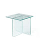16" Clear Glass Square Cross Legs End Table