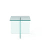16" Clear Glass Square Cross Legs End Table
