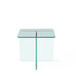 16" Clear Glass Square Cross Legs End Table