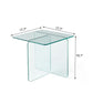 16" Clear Glass Square Cross Legs End Table