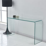 43" Clear Glass Solid Console Table