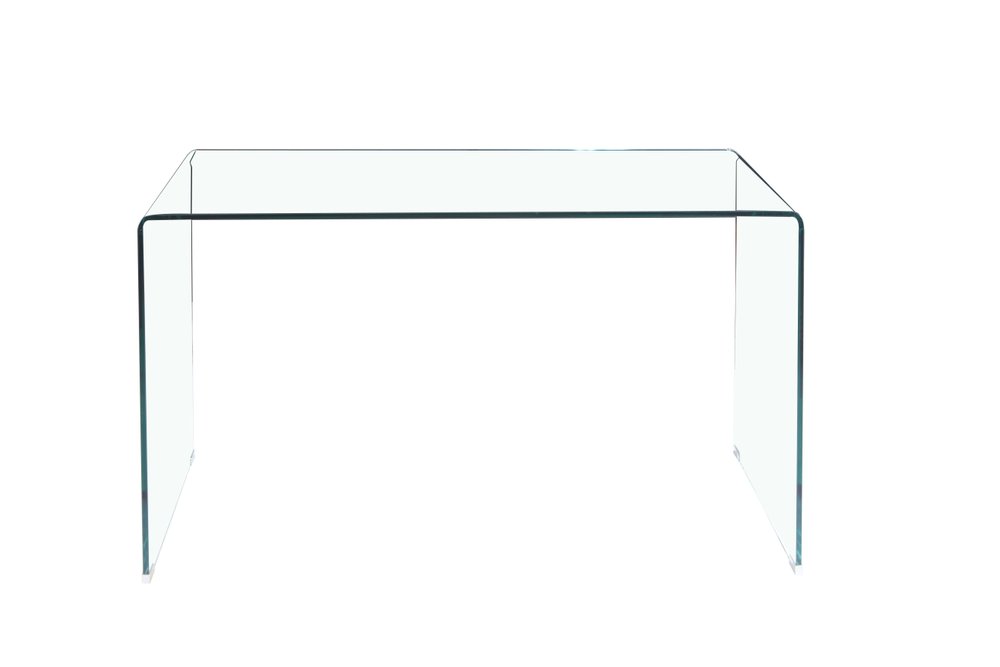 43" Clear Glass Solid Console Table