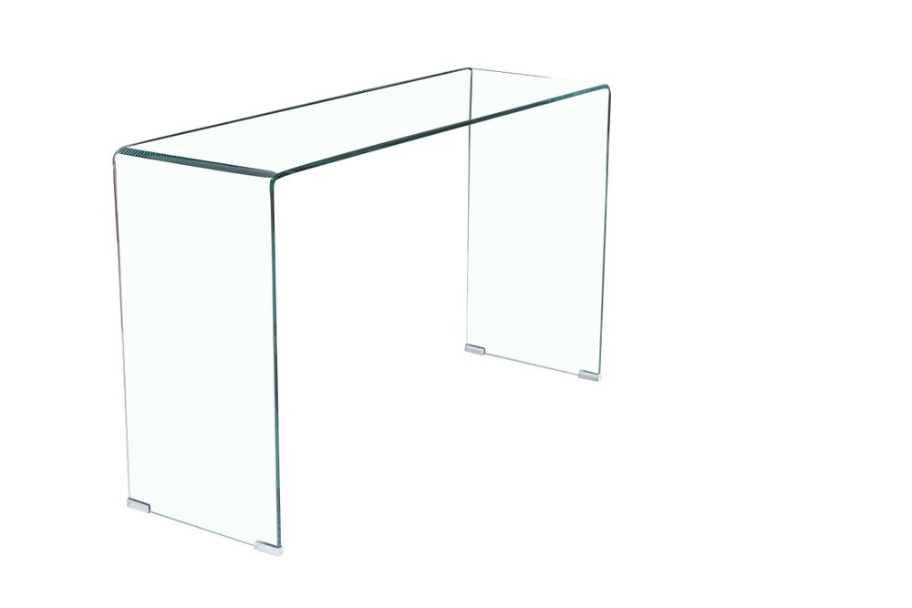 43" Clear Glass Solid Console Table
