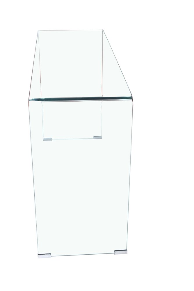 43" Clear Glass Solid Console Table