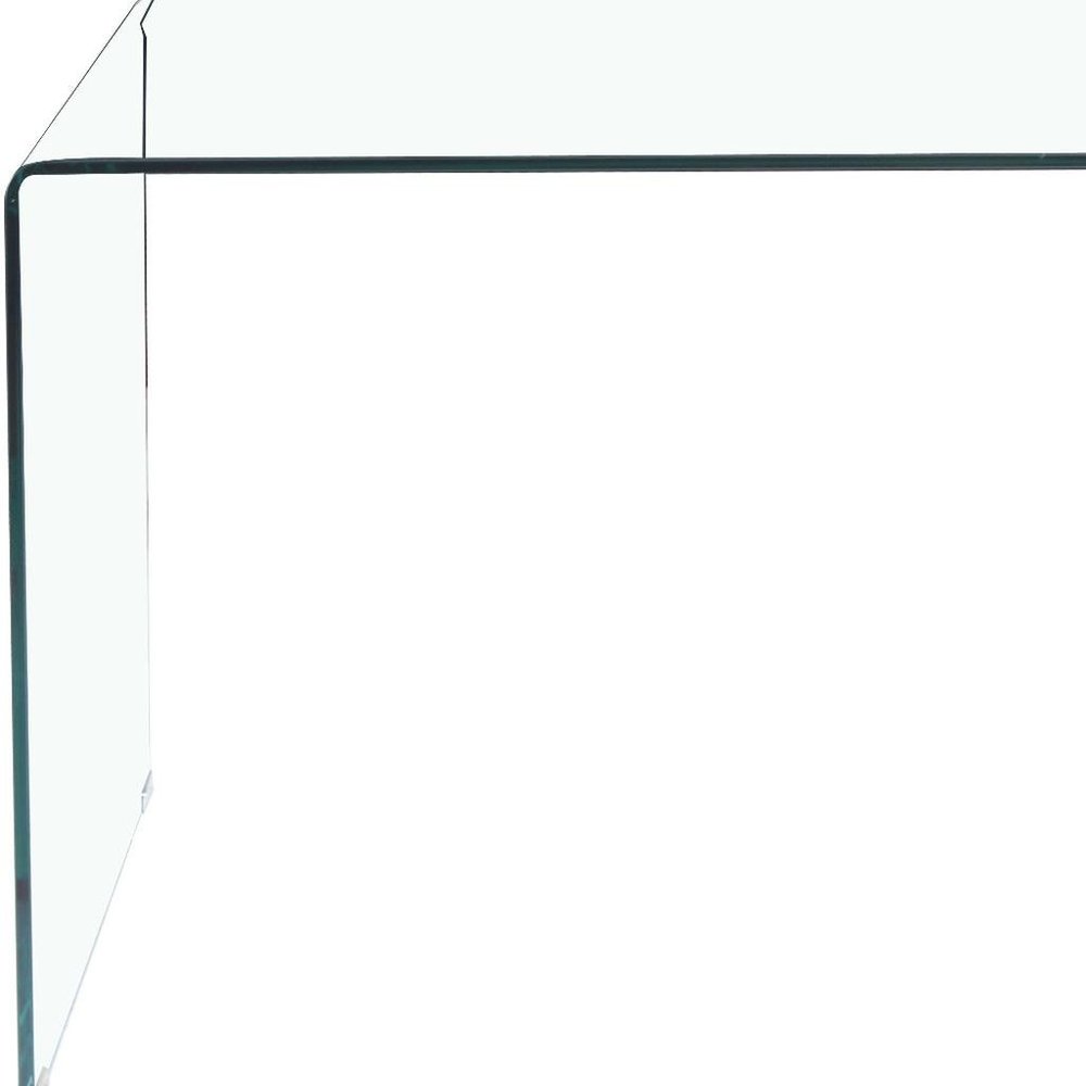 43" Clear Glass Solid Console Table
