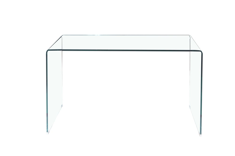 43" Clear Glass Solid Console Table