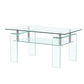 39" Clear Glass Coffee Table With Shelf